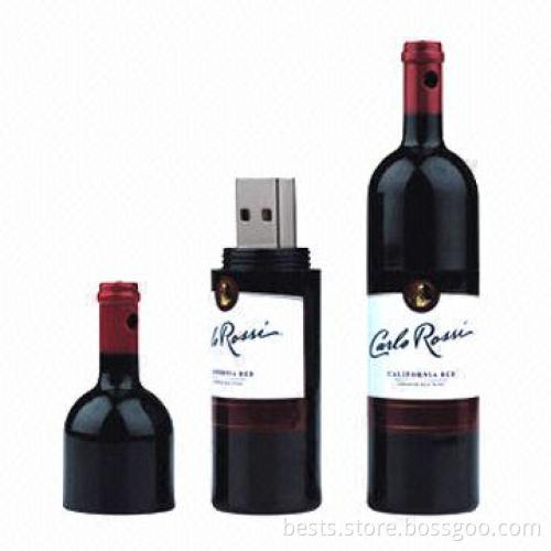 Bottle-shaped Gift USB Flash Drives with Up to 32GB Capacity, Customized Logos are Accepted